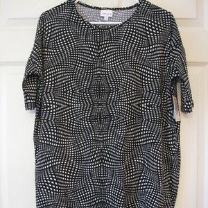 * 2/$15 LuLaRoe Irma Tunic XXS 2XS NWT $36 Black & White Optical Oversized